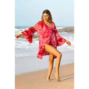 Saída de Praia Feminina Aurora Tie Dye Marsala Lili Sampedro Moda Praia