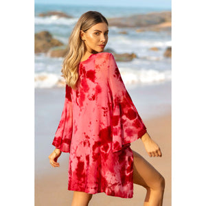 Saída de Praia Feminina Aurora Tie Dye Marsala Lili Sampedro Moda Praia
