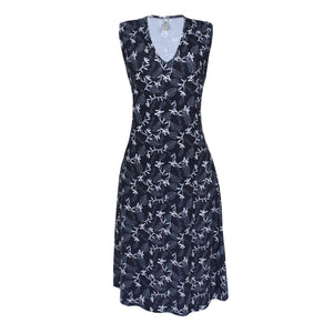 Saída de Praia de Fluity, vestido Midi, Estampado Plantas Preto e Branco da Lili Sampedro Moda Praia Beachwear