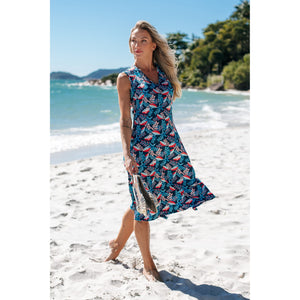 Saída de Praia, Vestido Liane, Midi feito de Lycra, na Estampa Estrela do Mar, Lili Sampedro Moda Praia