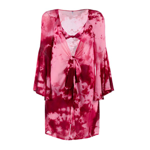 Saída de Praia Feminina Aurora Tie Dye Marsala Lili Sampedro Moda Praia