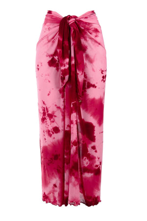 Saída de Praia Pareo Canga Saia Tie Dye Marsala Lili Sampedro Moda PRaia