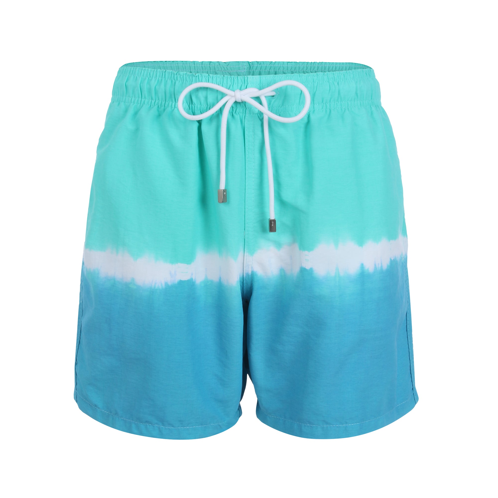 Short Bermuda Adulta de Praia Masculina Tie Dye Azul e Verde Manual da Lili Sampedro Moda Praia