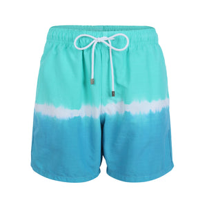 Short Bermuda Adulta de Praia Masculina Tie Dye Azul e Verde Manual da Lili Sampedro Moda Praia