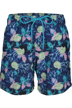 Short Masculino de Praia Bermuda Estampada Tartaruga Azul com Look para a Família toda combinando da Lili Sampedro