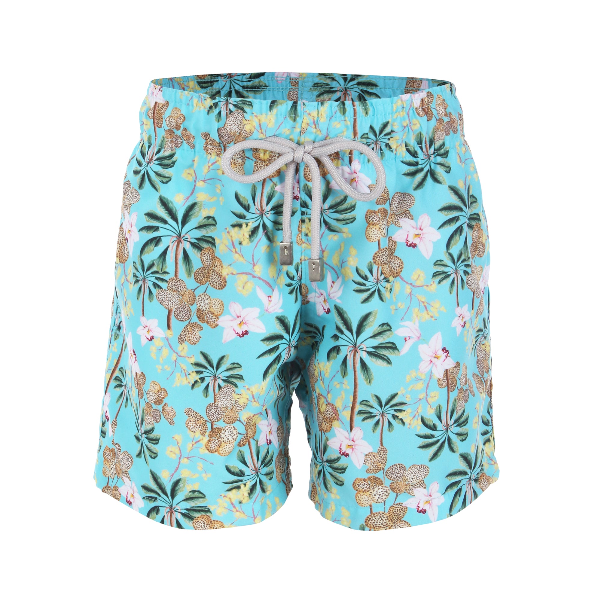 Short Infantil Masculino Moda Praia Estampado Coqueiros Tiffany da Lili Sampedro Moda Praia Família