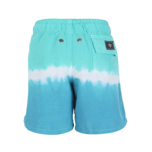 Short Bermuda Infantil de Praia Tie Dye Azul e Verde da Lili Sampedro