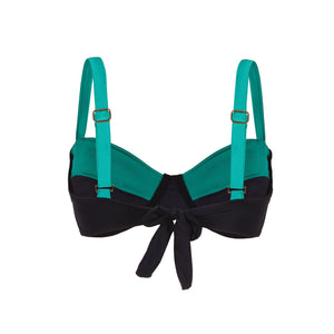 Top de Biquíni tipo Sutia Bi-color Preto e Verde da Lili Sampedro Moda Praia Brasileira