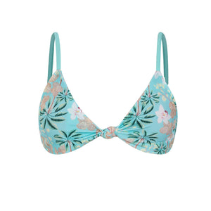 Biquíni Top Marie Nó e Calcinha Alice modelo Asa Delta Estampado Coqueiros Tiffany da Lili Sampedro Moda Praia Brasileira