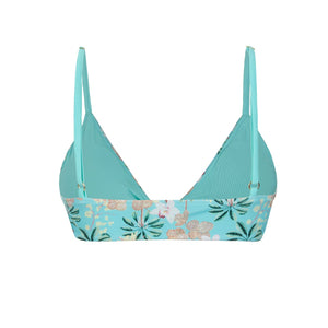 Biquíni Top Marie Nó e Calcinha Alice modelo Asa Delta Estampado Coqueiros Tiffany da Lili Sampedro Moda Praia Brasileira