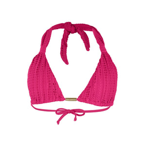 Top Nobu Renda de Lycra na cor Rosa da Lili Sampedro Moda Praia Brasileira
