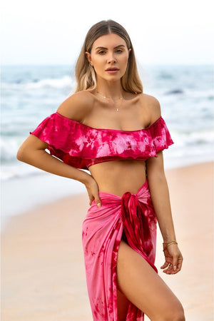 Saída de Praia Pareo Canga Saia Tie Dye Marsala Lili Sampedro Moda PRaia