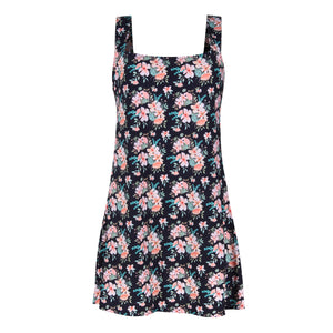 Vestido Curto de Regata, feito de Lycra, Estampado Floral, saída de praia beachwear Lili Sampedro